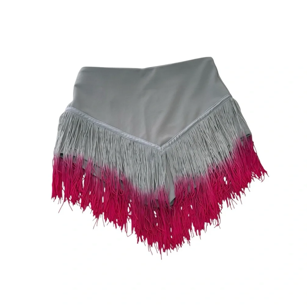 LisaMaree NWT Grey Pink Ombré Fringe Mini SkirtSize XS - Picture 2 of 8